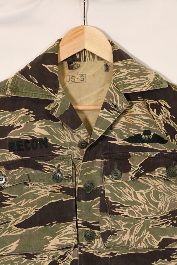 1960年代　USカット　沖縄タイガー　タイガーストライプ　シャツ改造ベスト　US-S　中古品