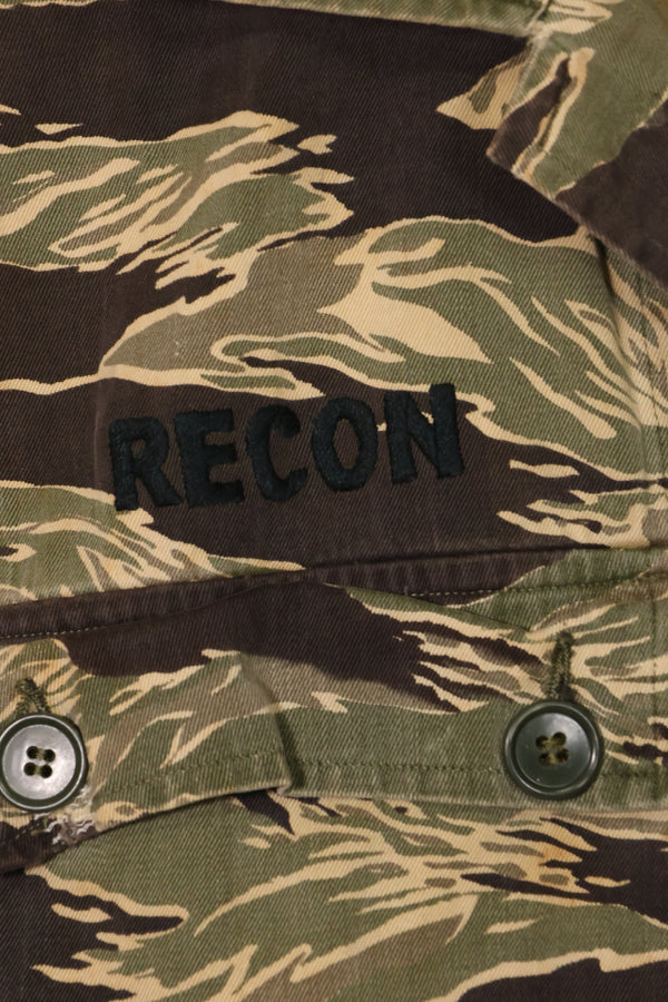 1960年代　USカット　沖縄タイガー　タイガーストライプ　シャツ改造ベスト　US-S　中古品