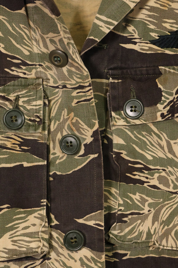 1960年代　USカット　沖縄タイガー　タイガーストライプ　シャツ改造ベスト　US-S　中古品