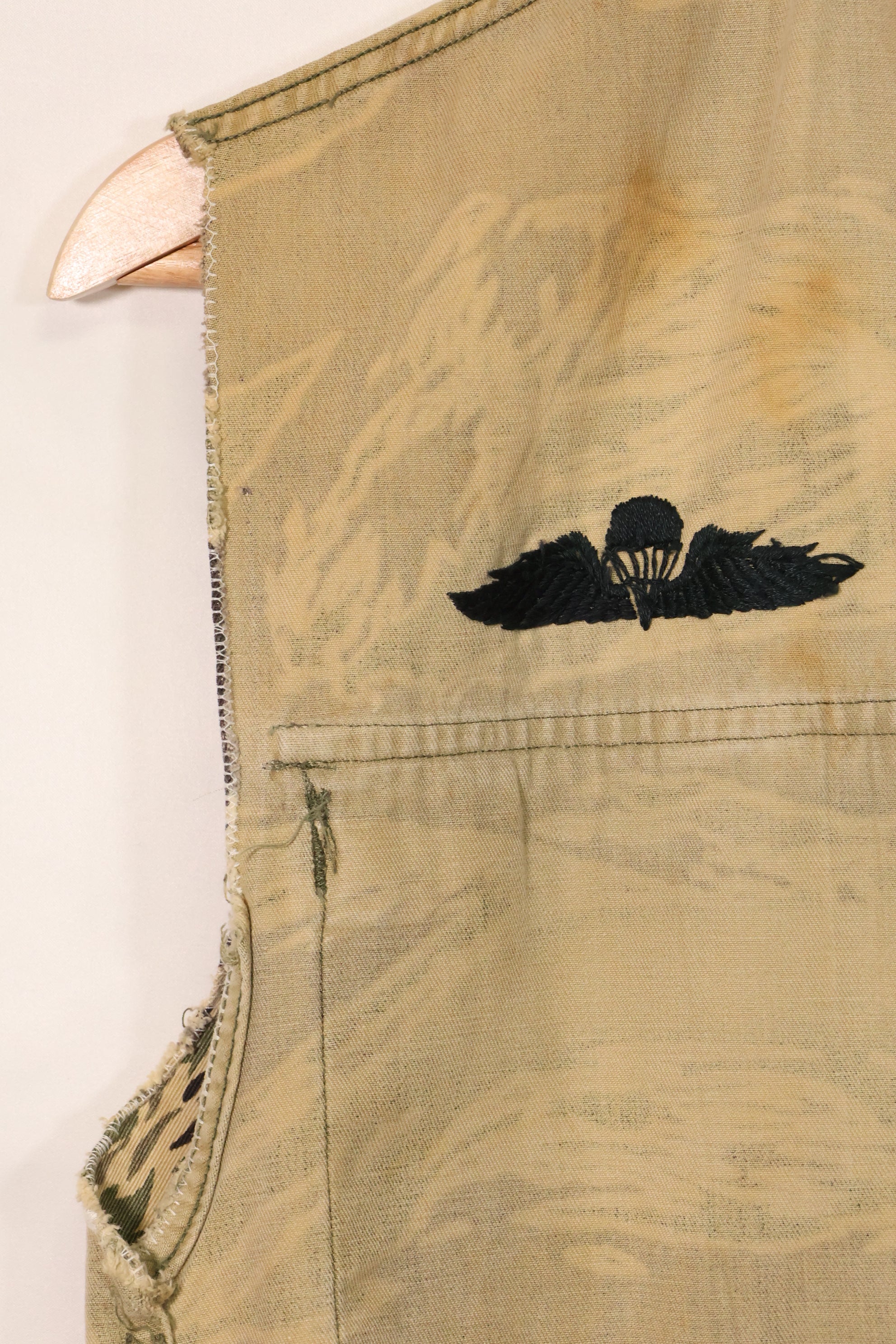 1960年代　USカット　沖縄タイガー　タイガーストライプ　シャツ改造ベスト　US-S　中古品