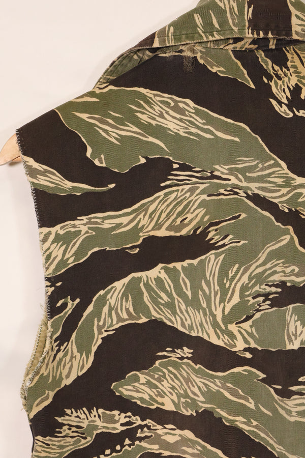 1960年代　USカット　沖縄タイガー　タイガーストライプ　シャツ改造ベスト　US-S　中古品