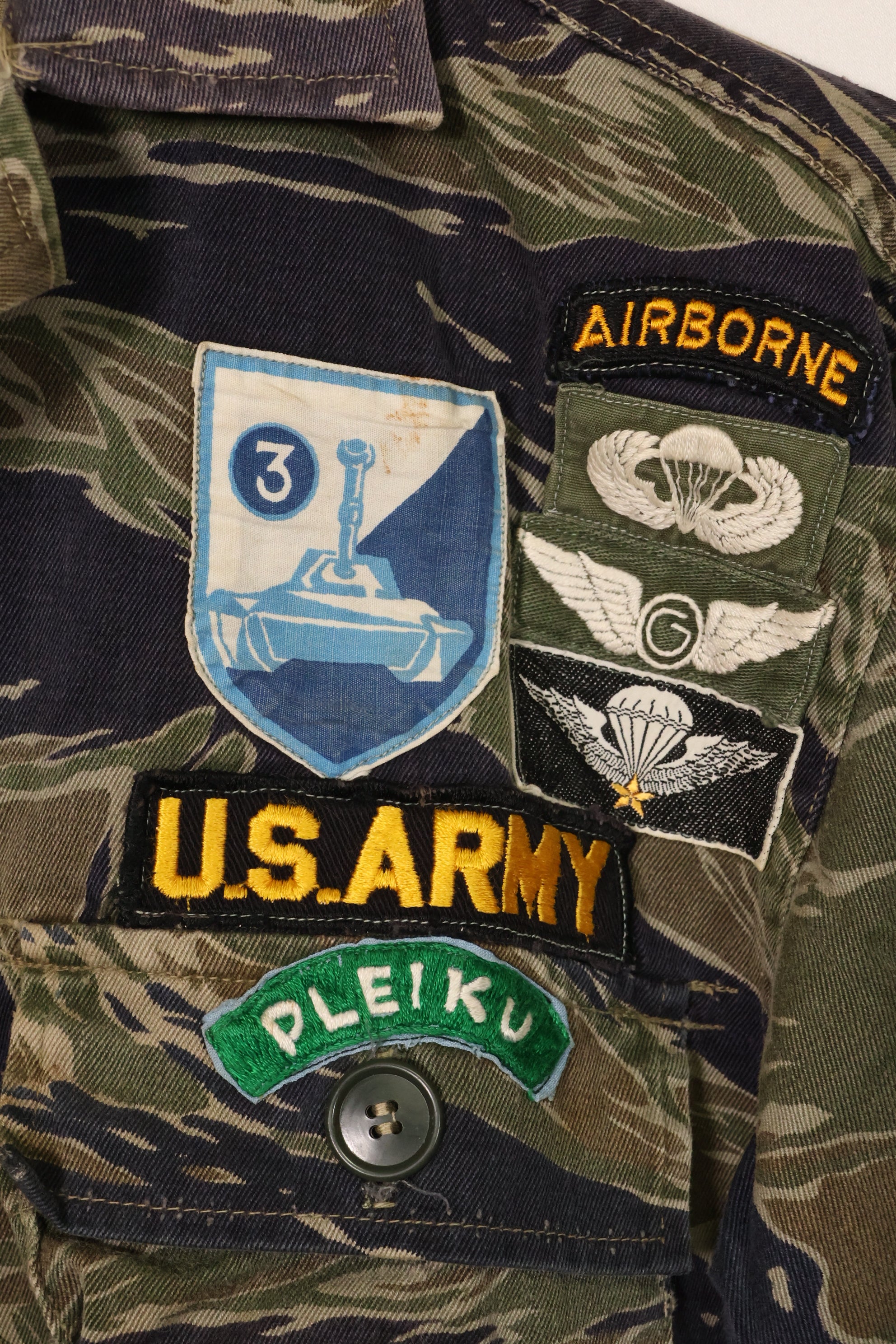 1960年代　シルバータイガー　A-S　タイガーストライプ　シャツ　ARVNパッチ付　中古品