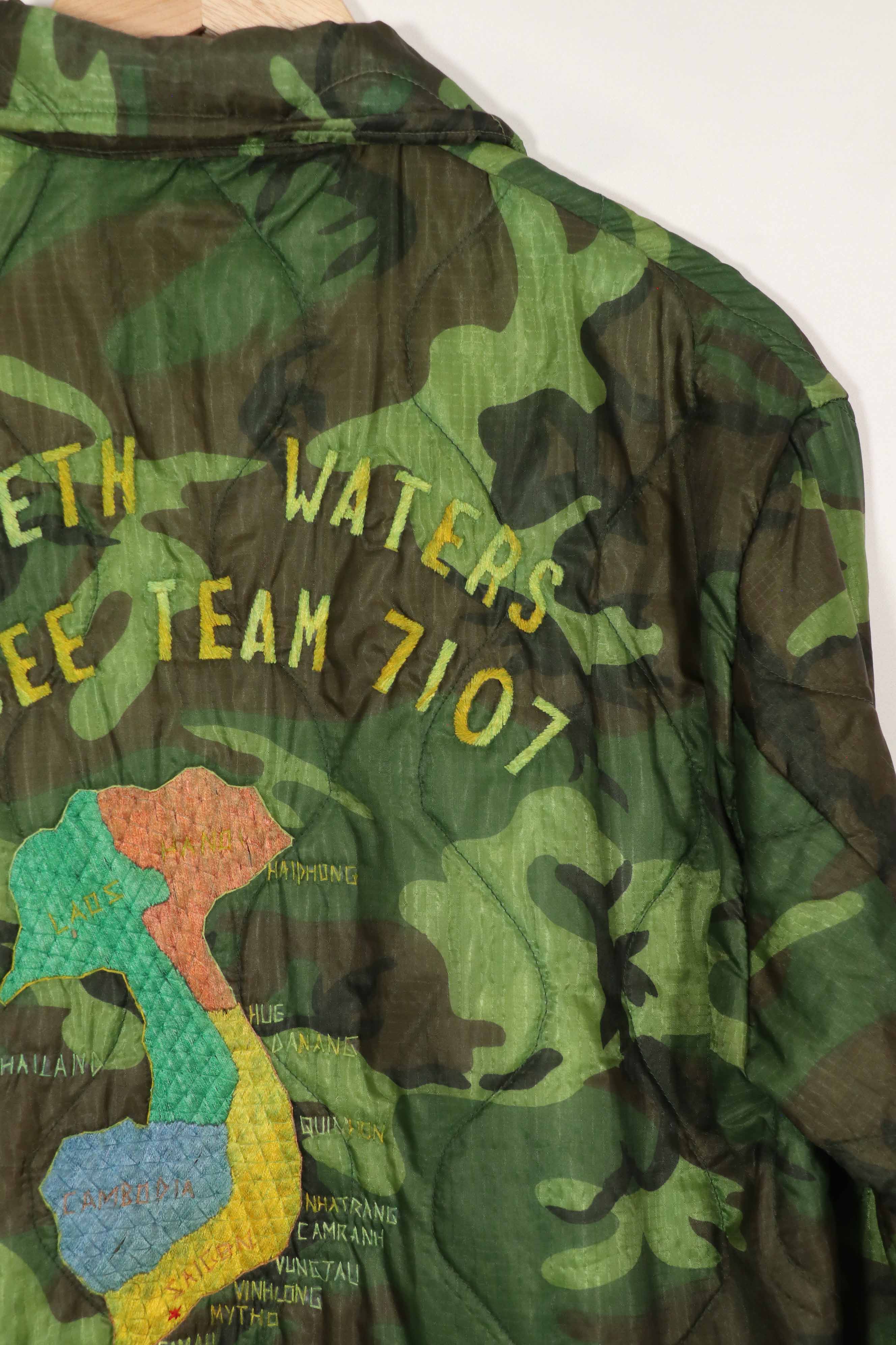 実物　米軍ポンチョライナー製　US NAVY SEABEE TEAM 7107  1971-72 ツアージャケット