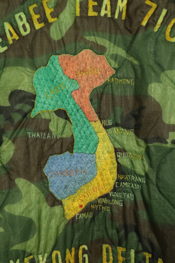 実物　米軍ポンチョライナー製　US NAVY SEABEE TEAM 7107  1971-72 ツアージャケット