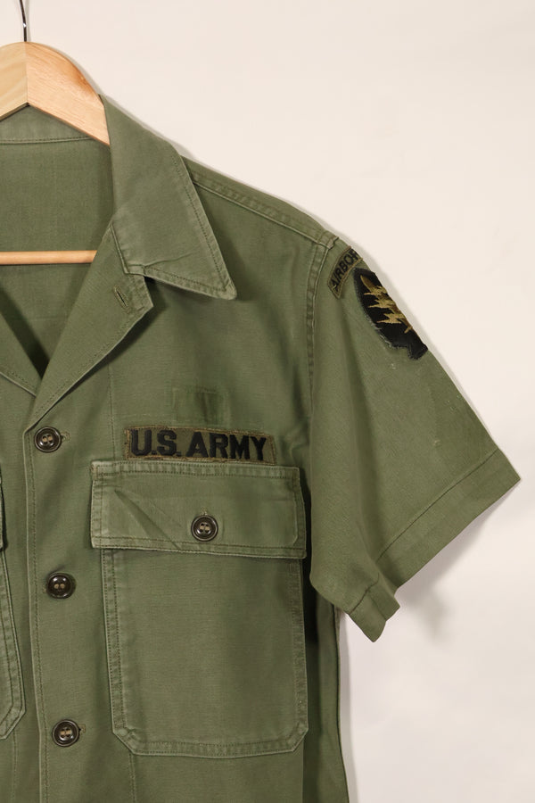 1960年代　元グリーンベレー兵士放出　OG-107　ユーティリティシャツ　初付け　パッチ付き　中古品　C