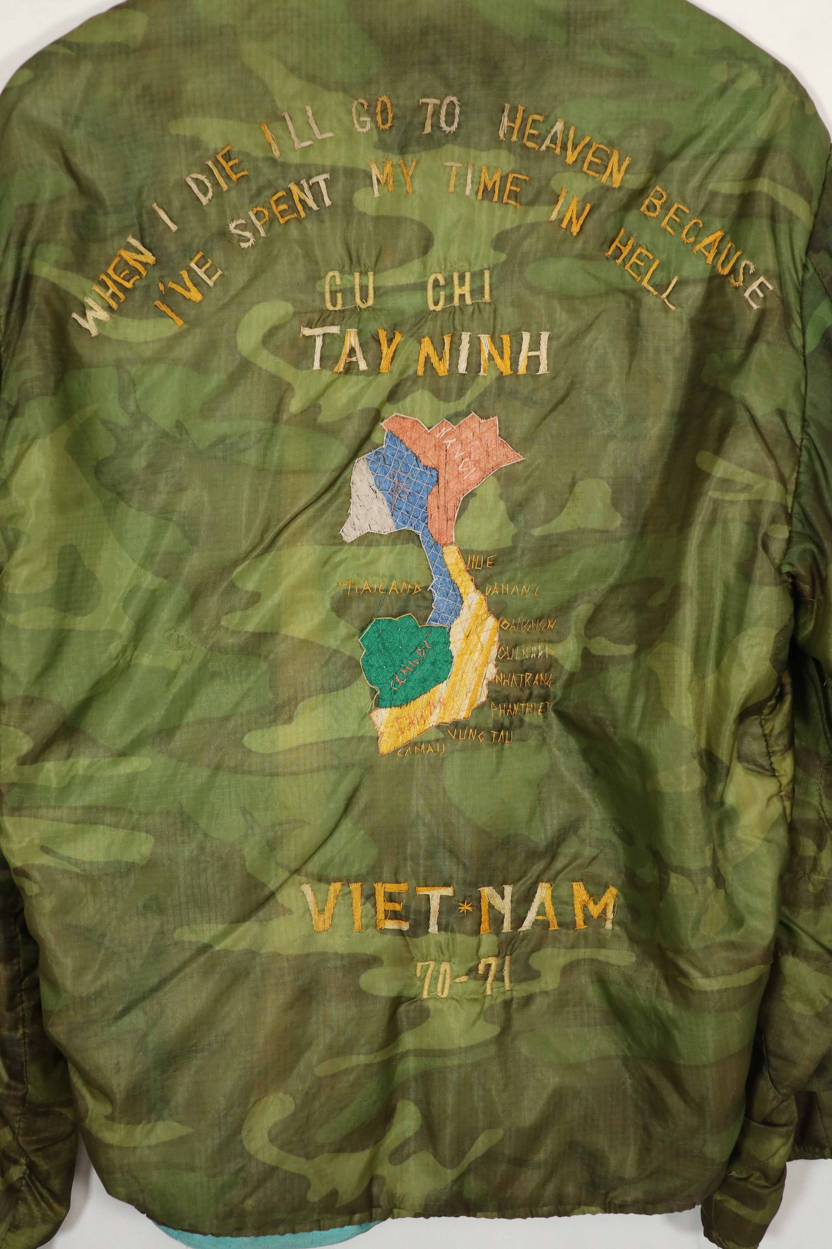 実物　米軍ポンチョライナー製　ツアージャケット　1970-1971 TAY NINH CU CHI
