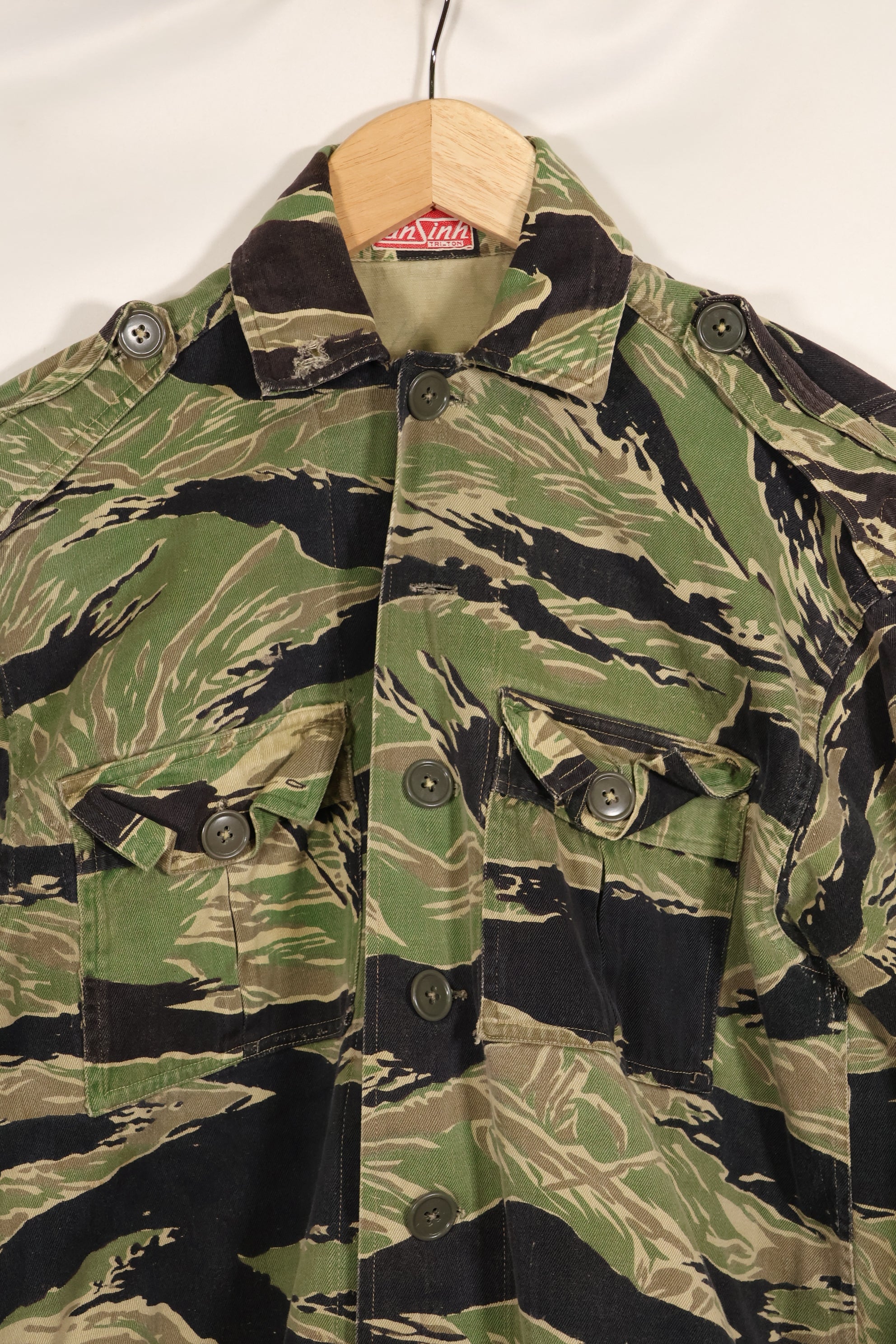 1960年代前半　ツイル生地　レア品　VNMC 1st Model タイガーストライプ　シャツ　テイラー製　中古品