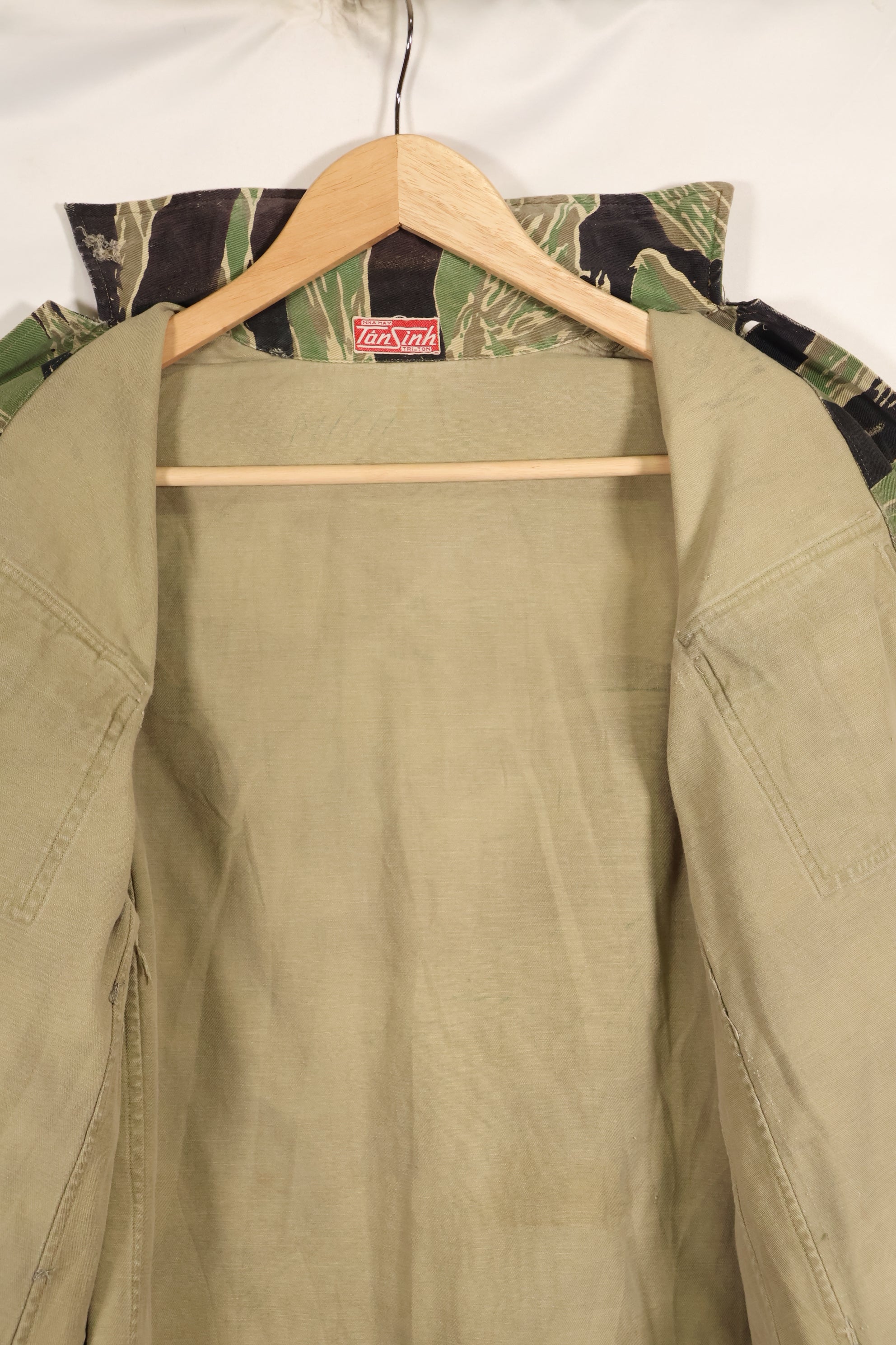 1960年代前半　ツイル生地　レア品　VNMC 1st Model タイガーストライプ　シャツ　テイラー製　中古品