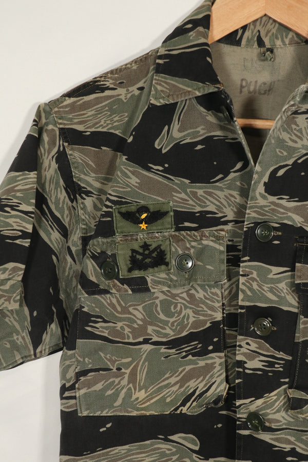 実物　シルバータイガーストライプ　US-M BDQ アドバイザー シャツ　半袖カスタム