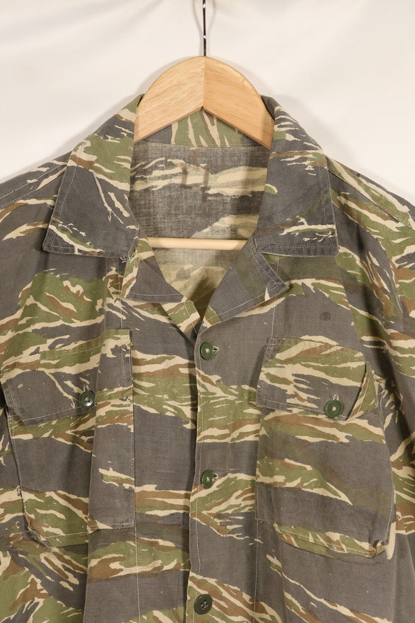 推定1970年代　ローカルメイド　タイガーストライプ　半袖シャツ　中古品