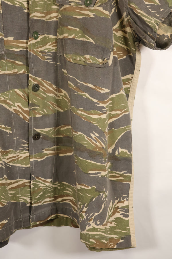 推定1970年代　ローカルメイド　タイガーストライプ　半袖シャツ　中古品