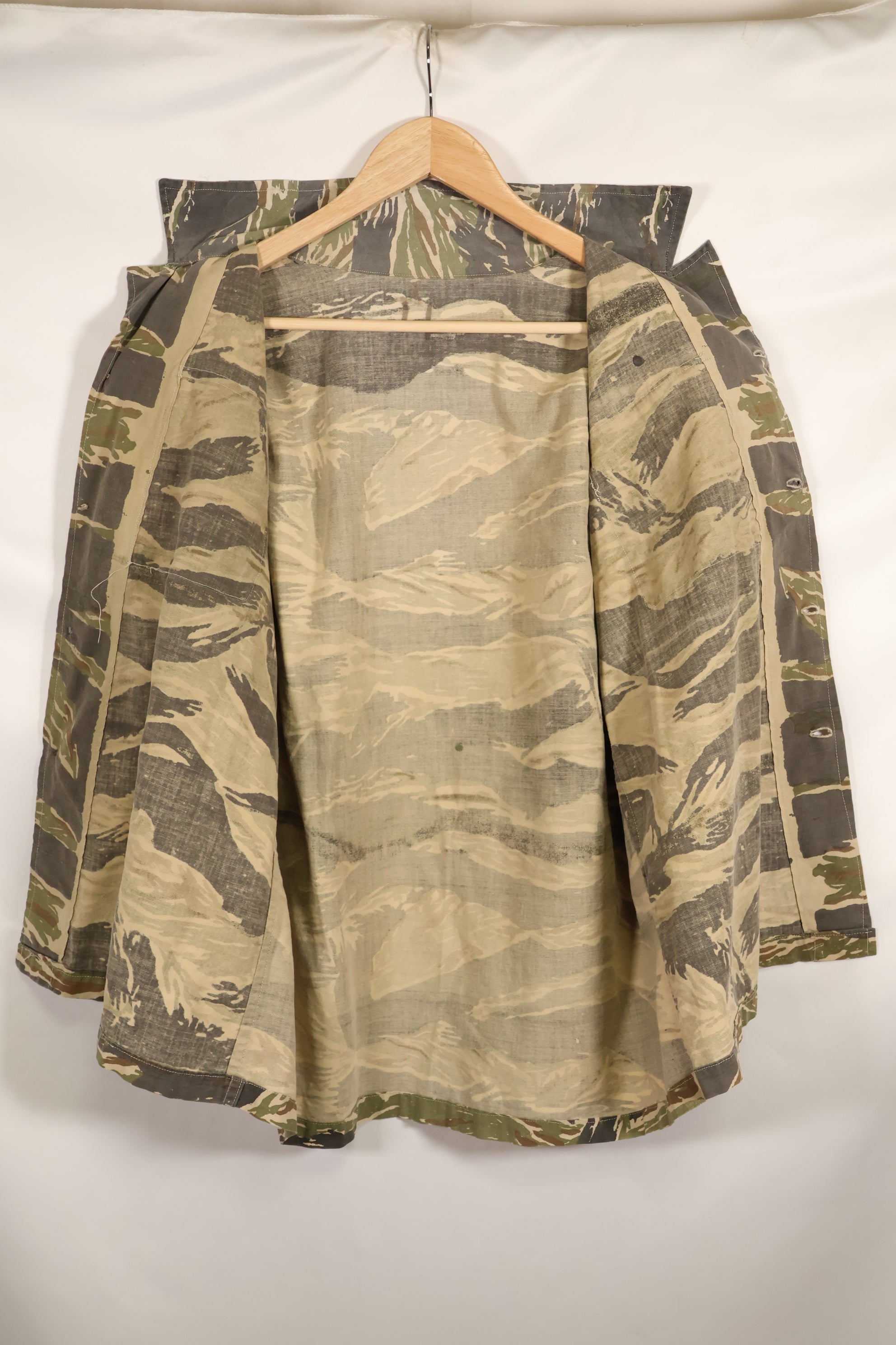 推定1970年代　ローカルメイド　タイガーストライプ　半袖シャツ　中古品