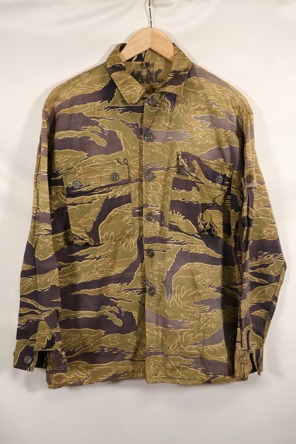 1960年代後半　ゴールドタイガーストライプ　シャツ　USカット　US-M　褪色あり　中古品