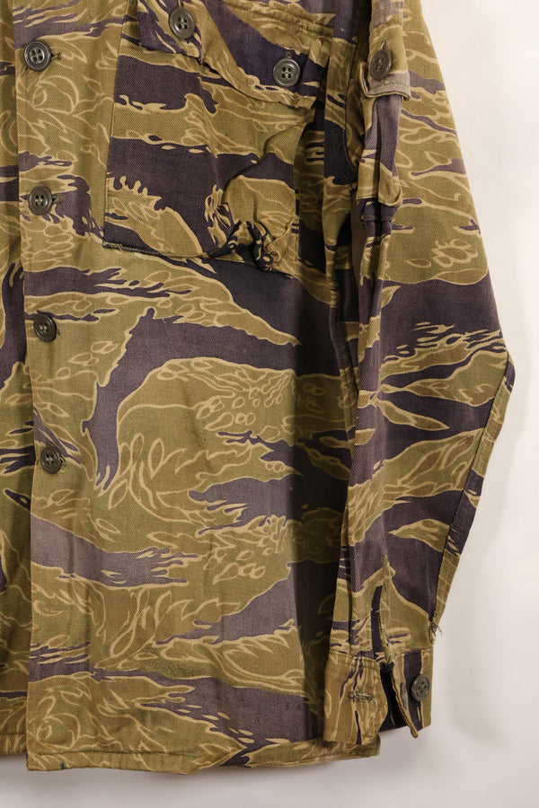 1960年代後半　ゴールドタイガーストライプ　シャツ　USカット　US-M　褪色あり　中古品