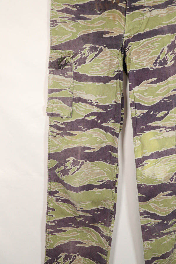 実物　ヘビーウェイト生地　レイトウォーパターン　タイガーストライプ　パンツ　中古品