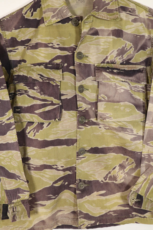 実物　ヘビーウェイト生地　レイトウォーパターン　タイガーストライプ　シャツ　中古品