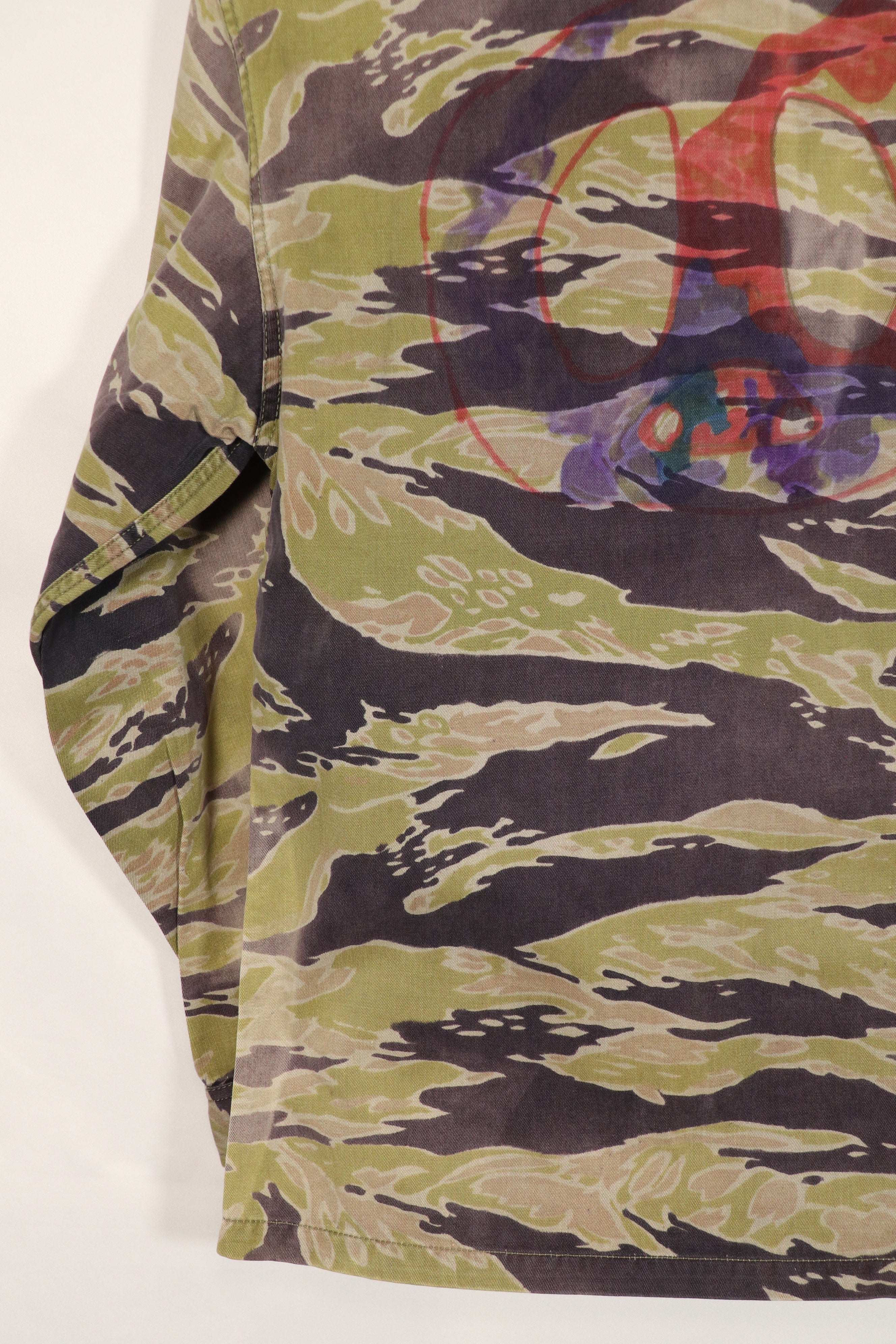 実物　ヘビーウェイト生地　レイトウォーパターン　タイガーストライプ　シャツ　中古品