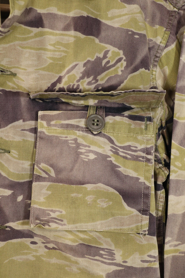 実物　ヘビーウェイト生地　レイトウォーパターン　タイガーストライプ　シャツ　中古品