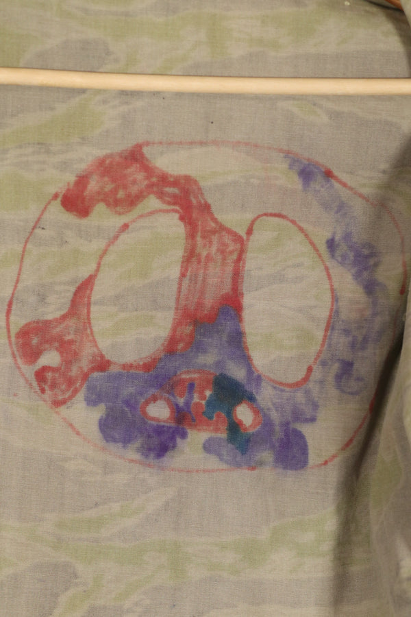 実物　ヘビーウェイト生地　レイトウォーパターン　タイガーストライプ　シャツ　中古品