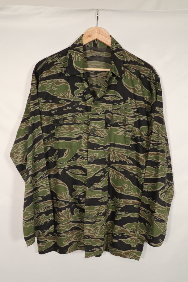 実物　レイトウォーパターン　タイガーストライプ　シャツ　US-L 状態良い