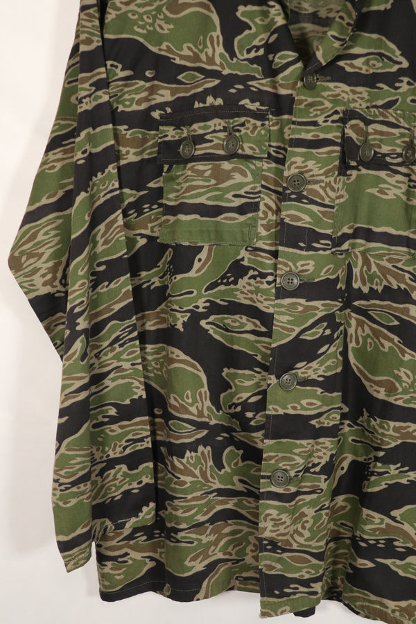 実物　レイトウォーパターン　タイガーストライプ　シャツ　US-L 状態良い