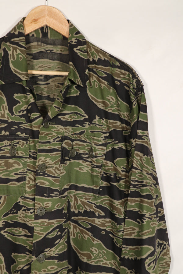 実物　レイトウォーパターン　タイガーストライプ　シャツ　US-L 状態良い