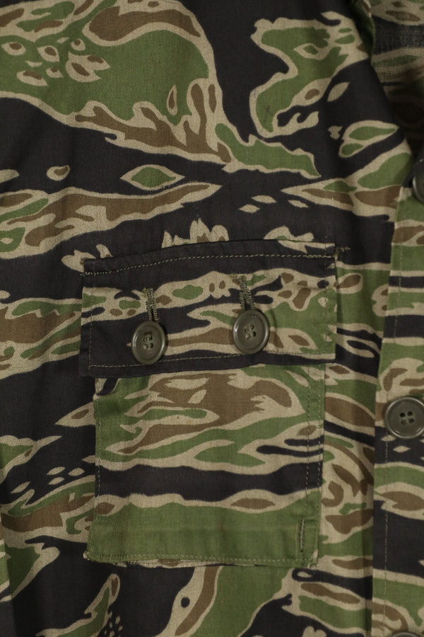 実物　レイトウォーパターン　タイガーストライプ　シャツ　US-L 状態良い