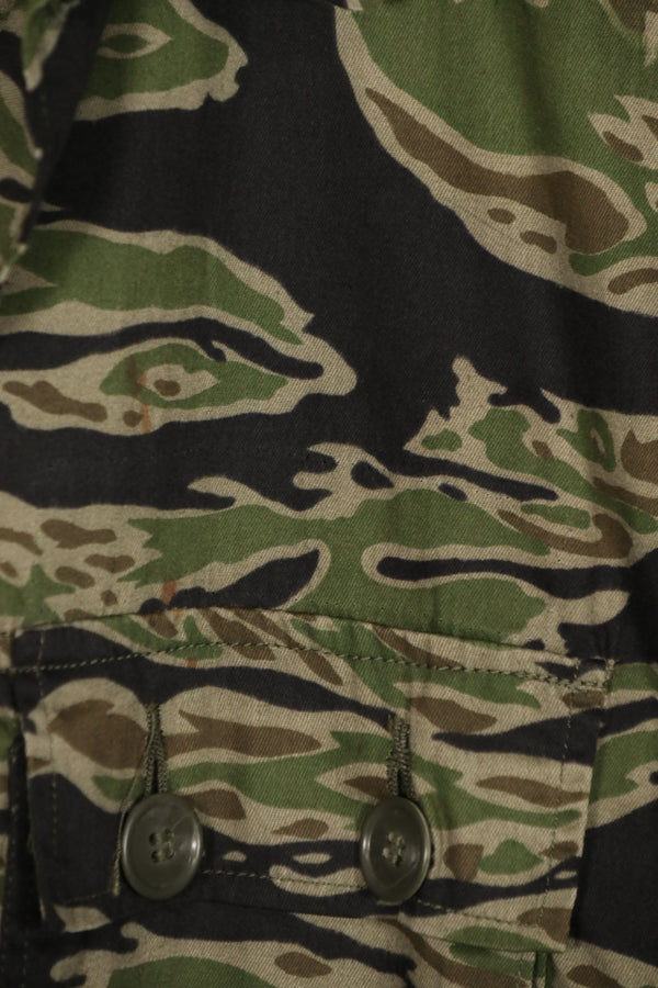 実物　レイトウォーパターン　タイガーストライプ　シャツ　US-L 状態良い