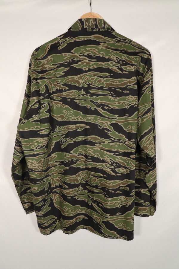 実物　レイトウォーパターン　タイガーストライプ　シャツ　US-L 状態良い