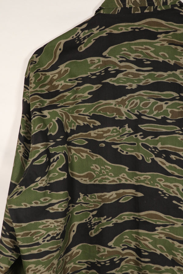 実物　レイトウォーパターン　タイガーストライプ　シャツ　US-L 状態良い