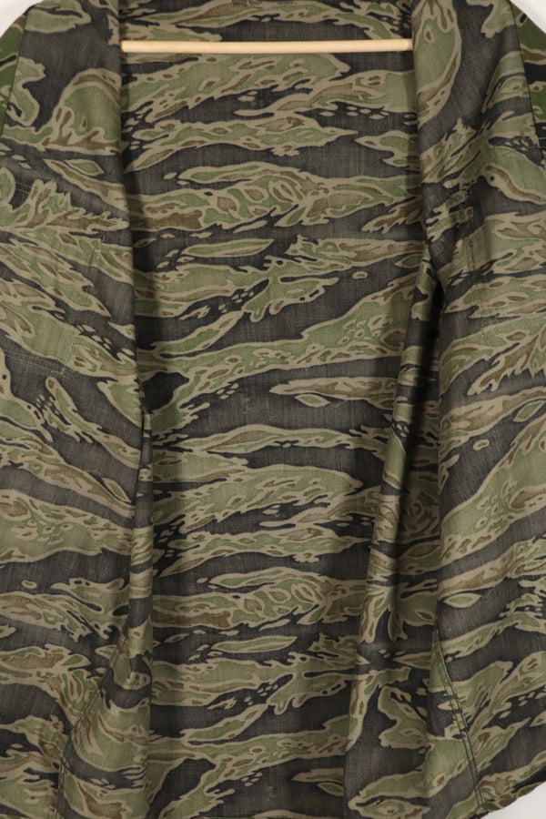 実物　レイトウォーパターン　タイガーストライプ　シャツ　US-L 状態良い