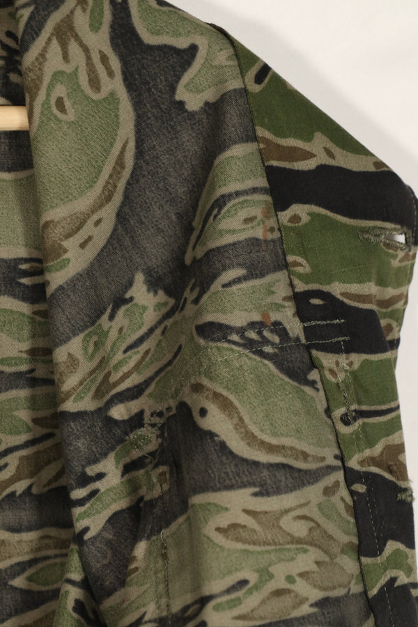 実物　レイトウォーパターン　タイガーストライプ　シャツ　US-L 状態良い