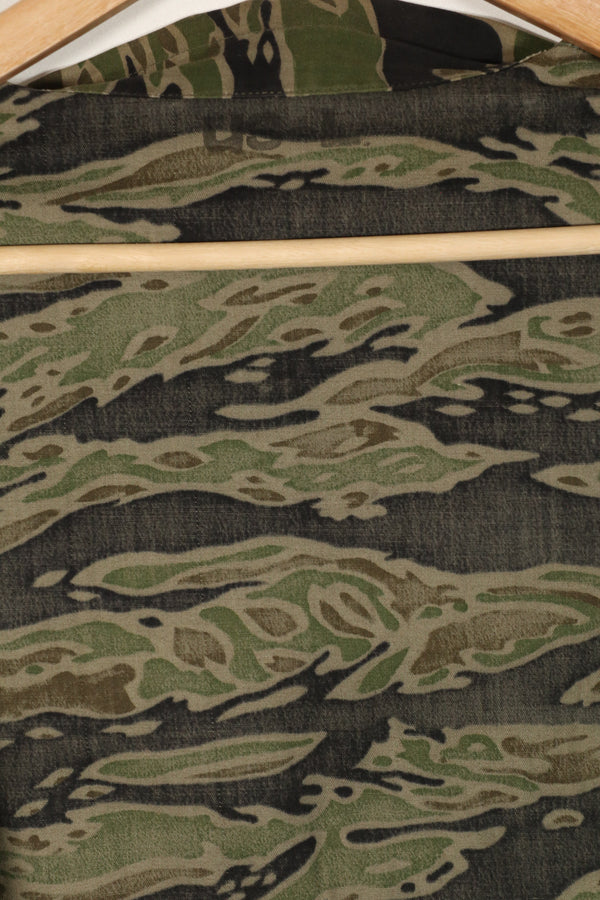 実物　レイトウォーパターン　タイガーストライプ　シャツ　US-L 状態良い