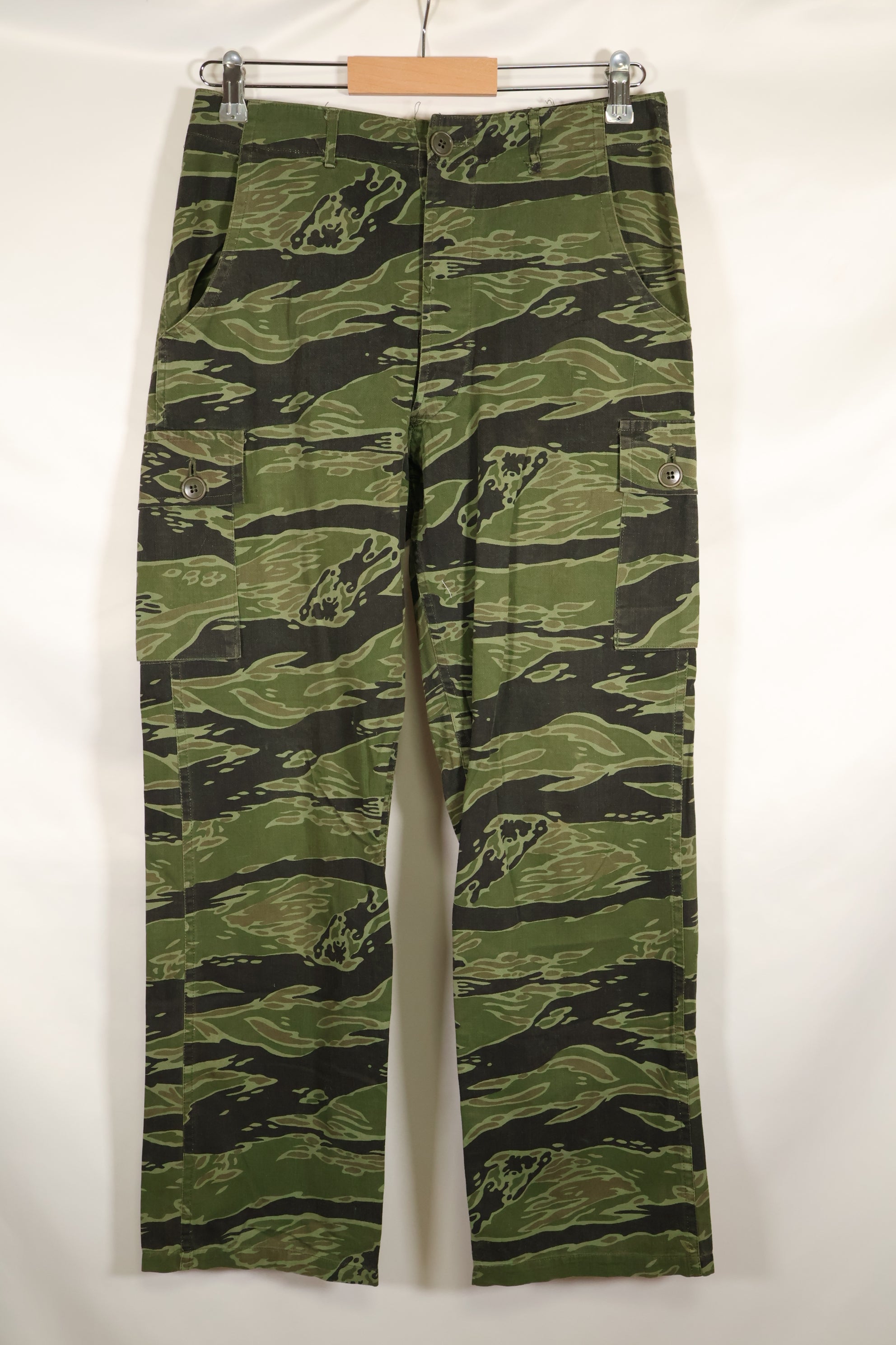 実物　レイトウォーパターン　USサイズ　タイガーストライプ　シャツ　ダークカラー　中古品