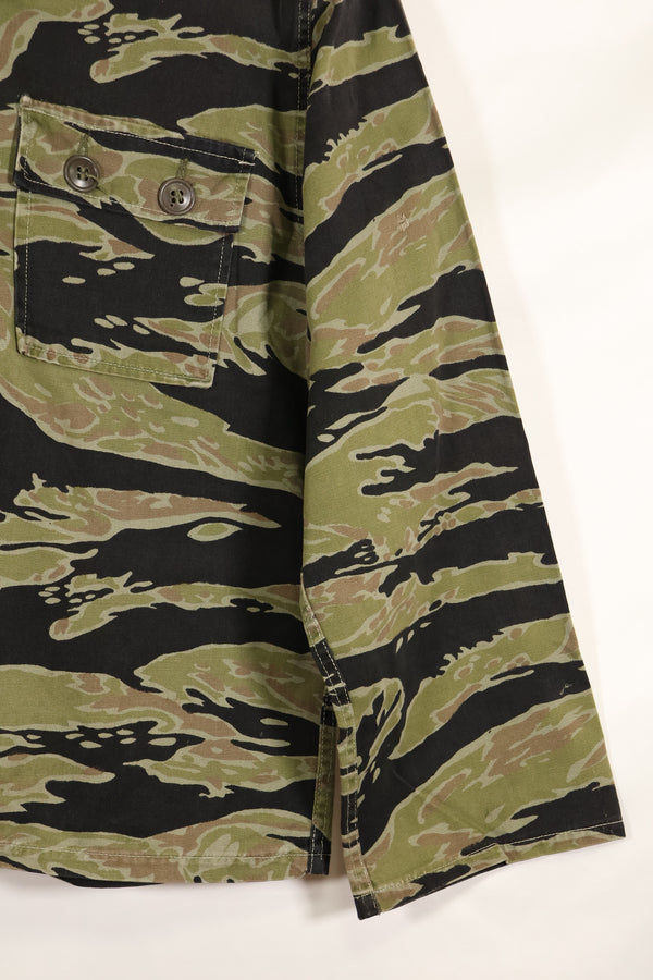 実物　レイトウォーパターン　タイガーストライプ　シャツ　ヘビーウェイト生地　中古品