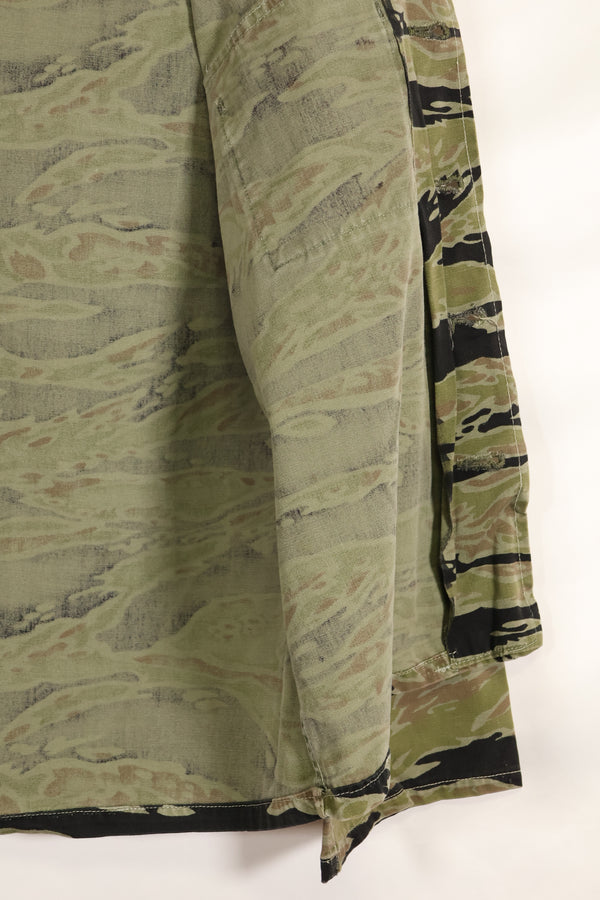 実物　レイトウォーパターン　タイガーストライプ　シャツ　ヘビーウェイト生地　中古品