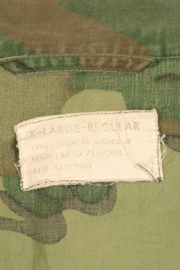 1966〜67年頃　X-L-R　ノンリップストップ　初期プリント　ERDL　ファティーグジャケット　中古品