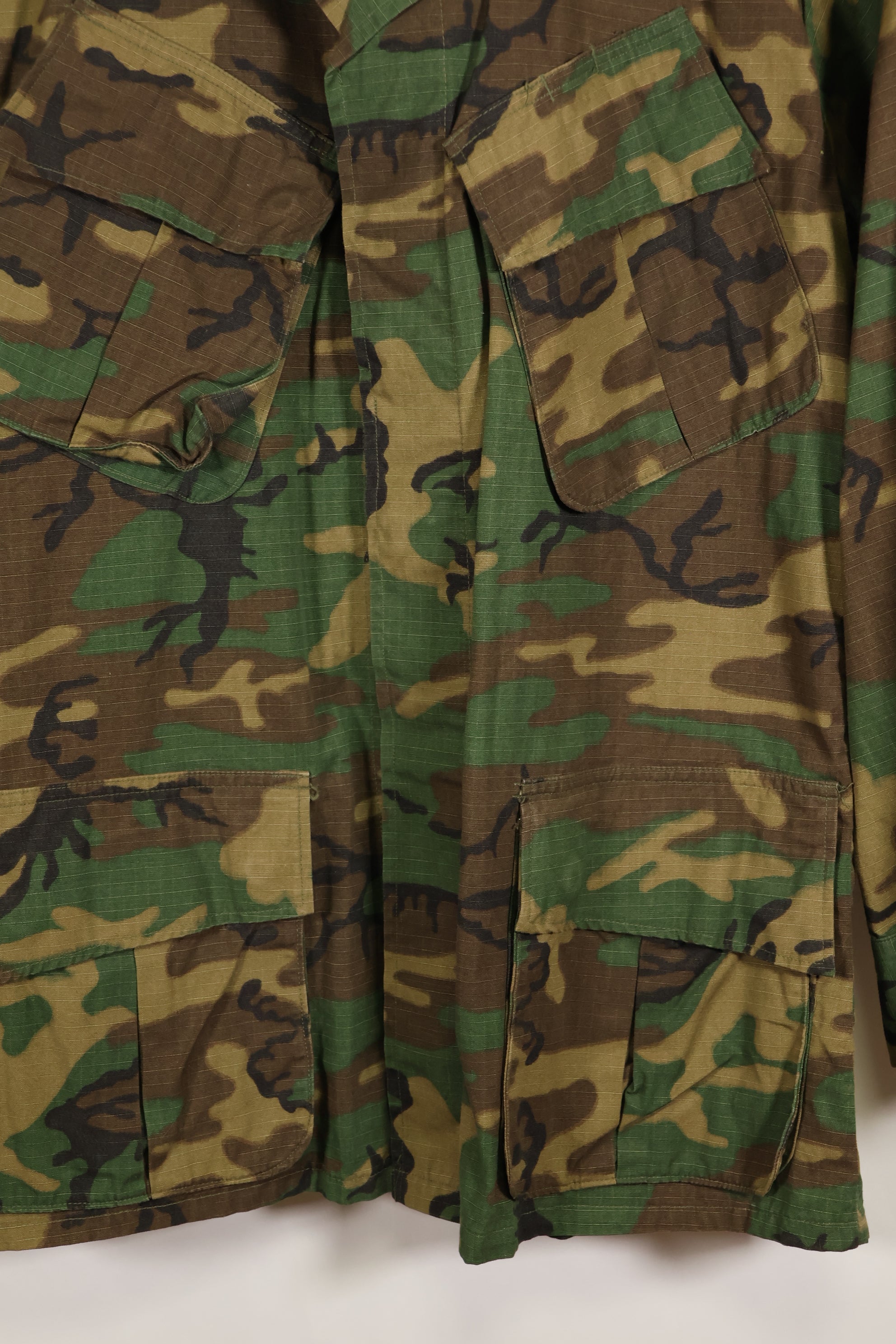 実物　1969年製　M-S　リップストップ　ERDL ファティーグジャケット　ブラウンリーフ  中古品