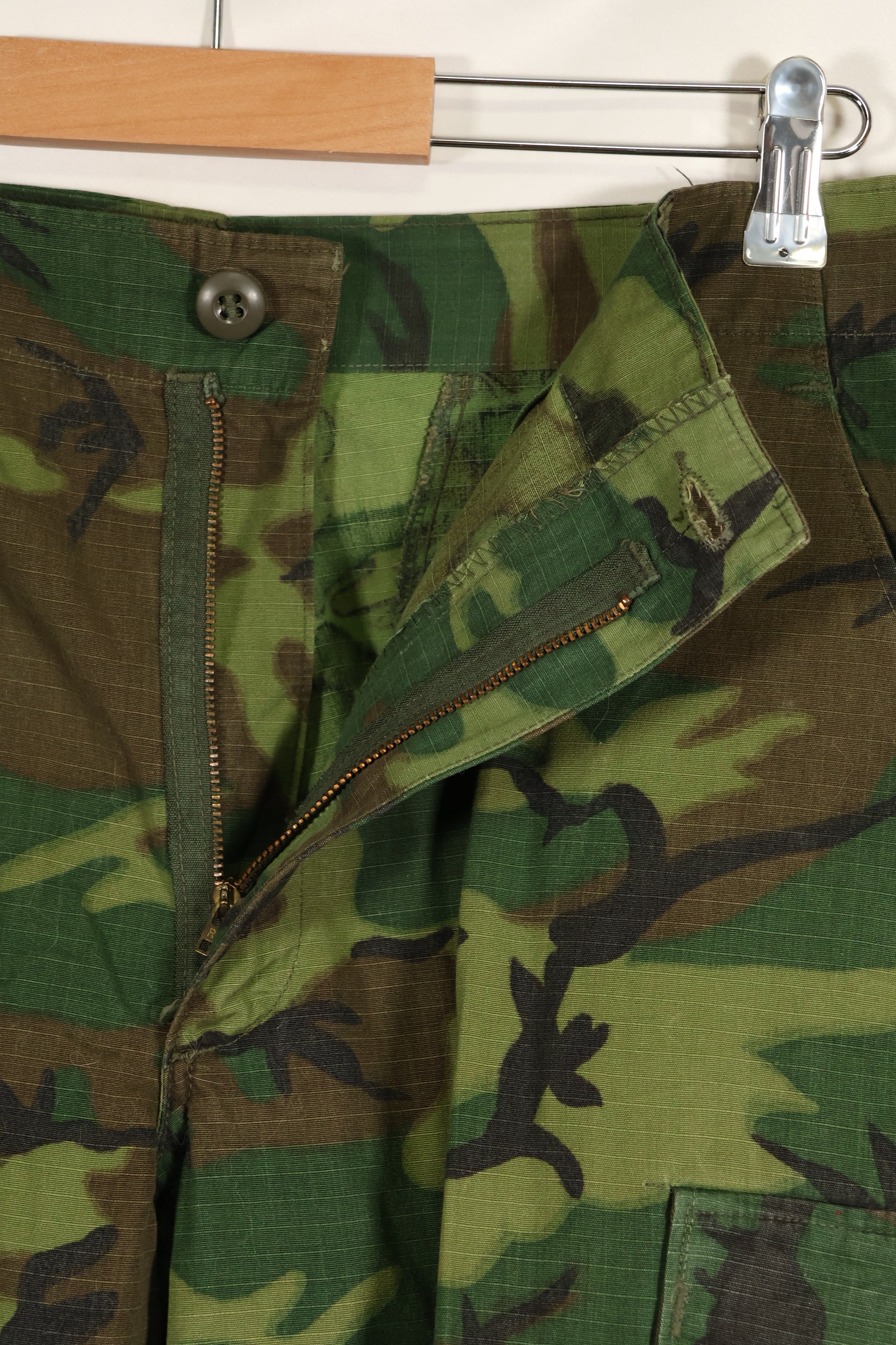 1968年契約　リップストップ　ERDL迷彩　ジャングルファティーグ　パンツ　M-R　状態良い　中古品
