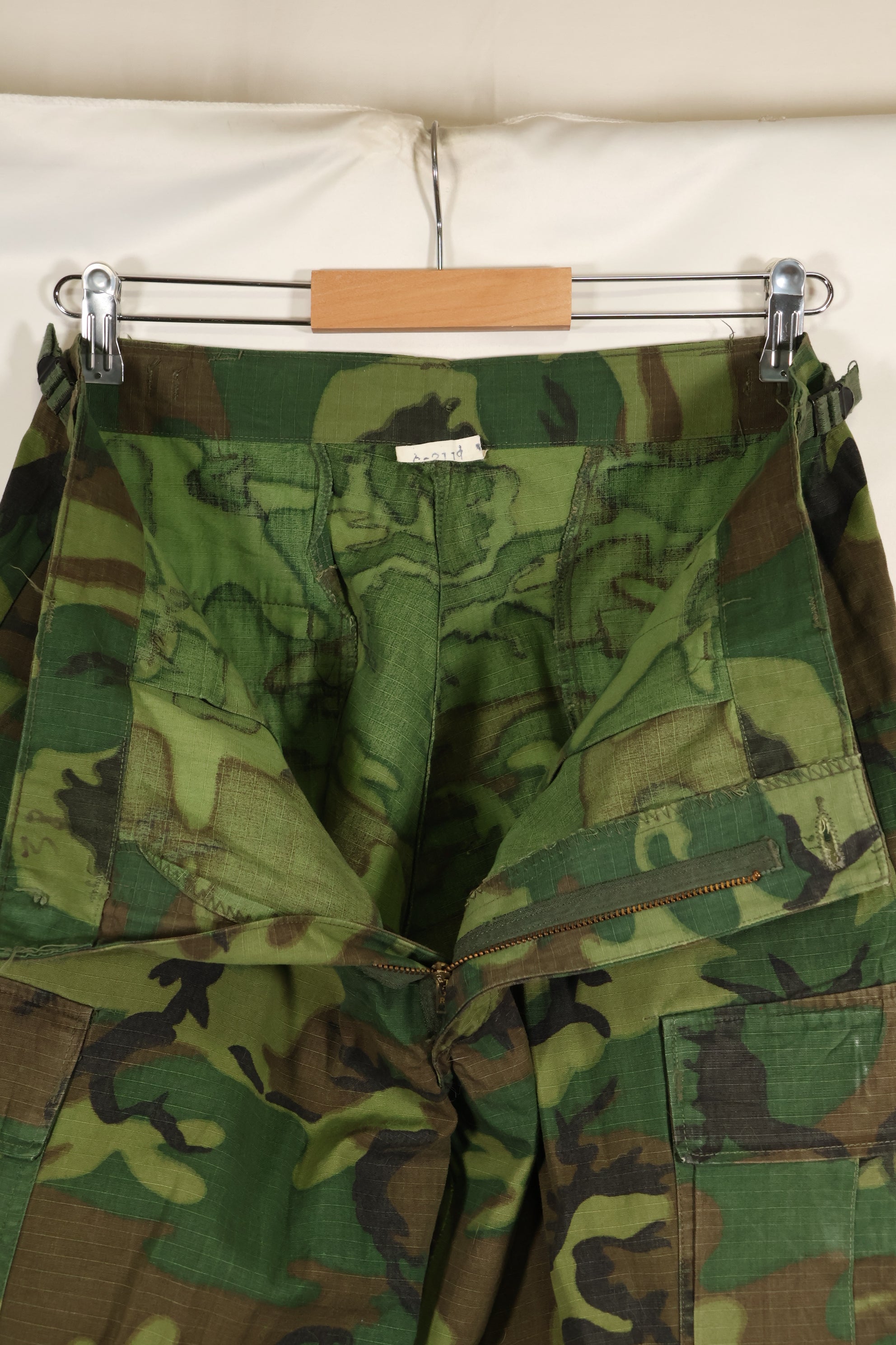 1968年契約　リップストップ　ERDL迷彩　ジャングルファティーグ　パンツ　M-R　状態良い　中古品