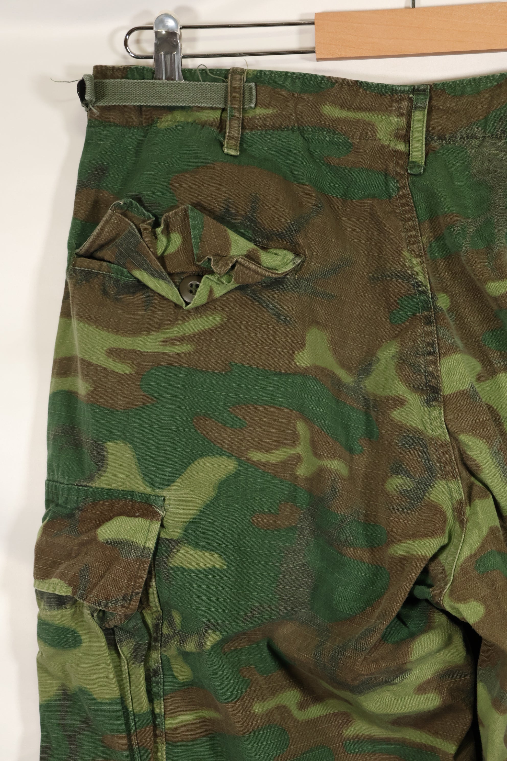 1969年契約　M-S　リップストップ　ERDL迷彩　ジャングルファティーグ　パンツ　褪色あり　中古品