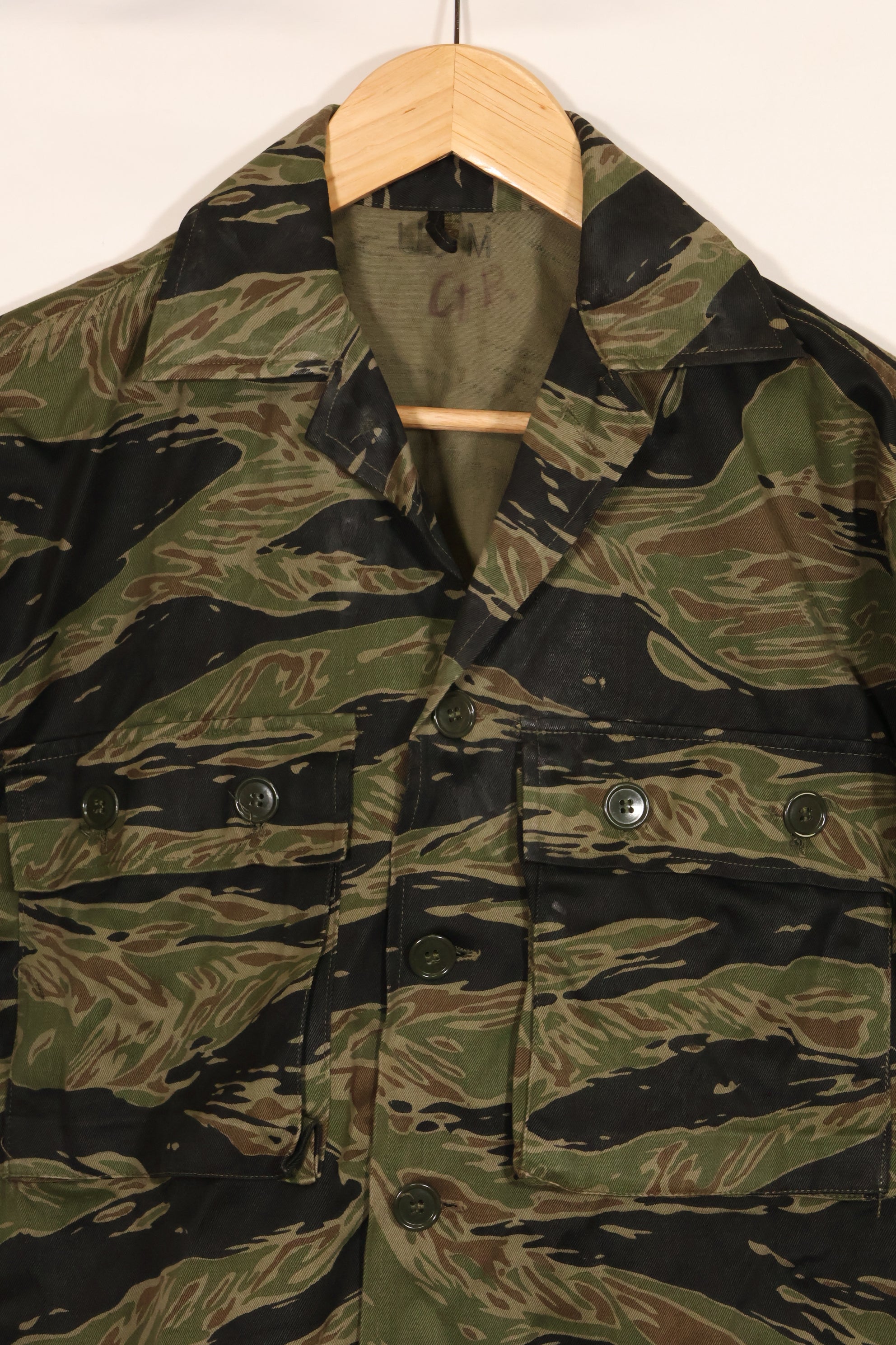 1960年代　半袖カスタム　シルバータイガー　タイガーストライプシャツ　US-M　状態良い　中古品