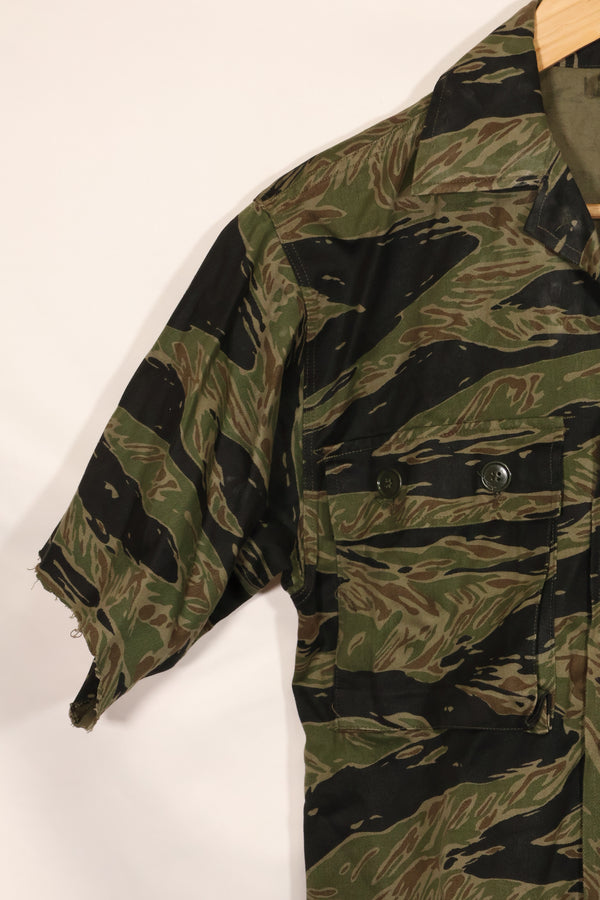 1960年代　半袖カスタム　シルバータイガー　タイガーストライプシャツ　US-M　状態良い　中古品