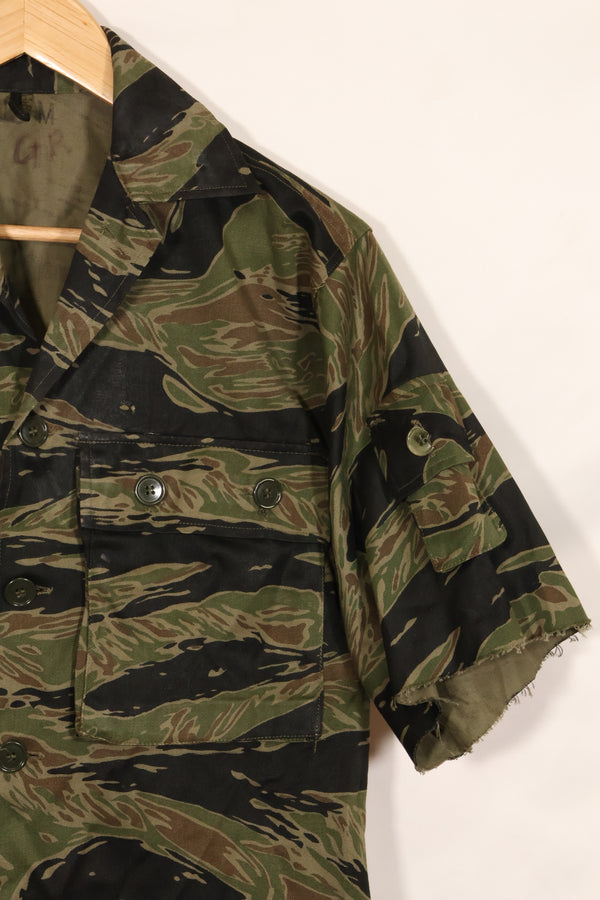 1960年代　半袖カスタム　シルバータイガー　タイガーストライプシャツ　US-M　状態良い　中古品