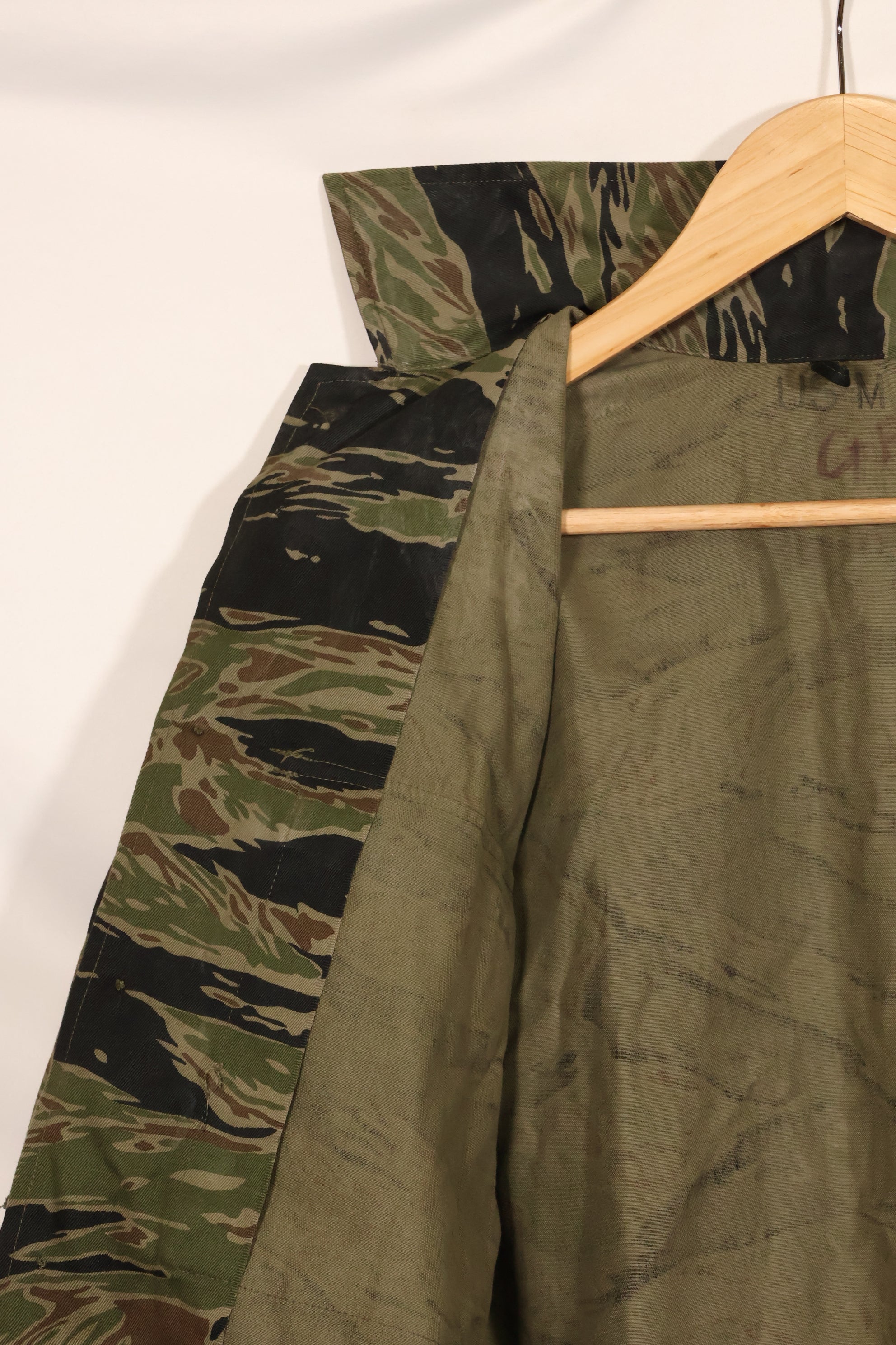 1960年代　半袖カスタム　シルバータイガー　タイガーストライプシャツ　US-M　状態良い　中古品