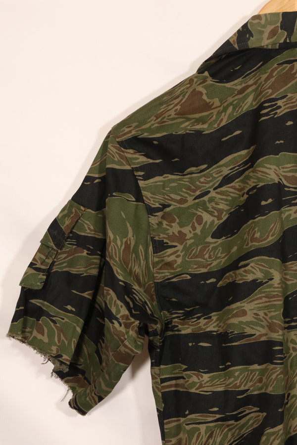 1960年代　半袖カスタム　シルバータイガー　タイガーストライプシャツ　US-M　状態良い　中古品