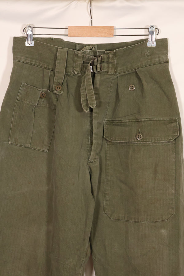 実物　1940年代　WWII アメリカ製　イギリス軍　HBT　ジャングルトラウザーズ　中古品