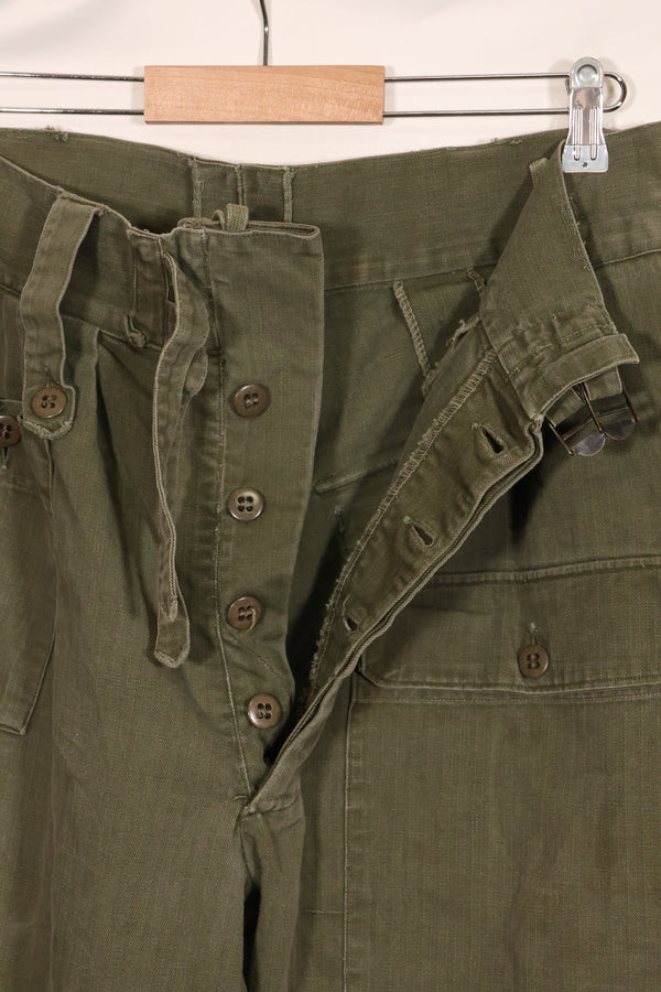 実物　1940年代　WWII アメリカ製　イギリス軍　HBT　ジャングルトラウザーズ　中古品