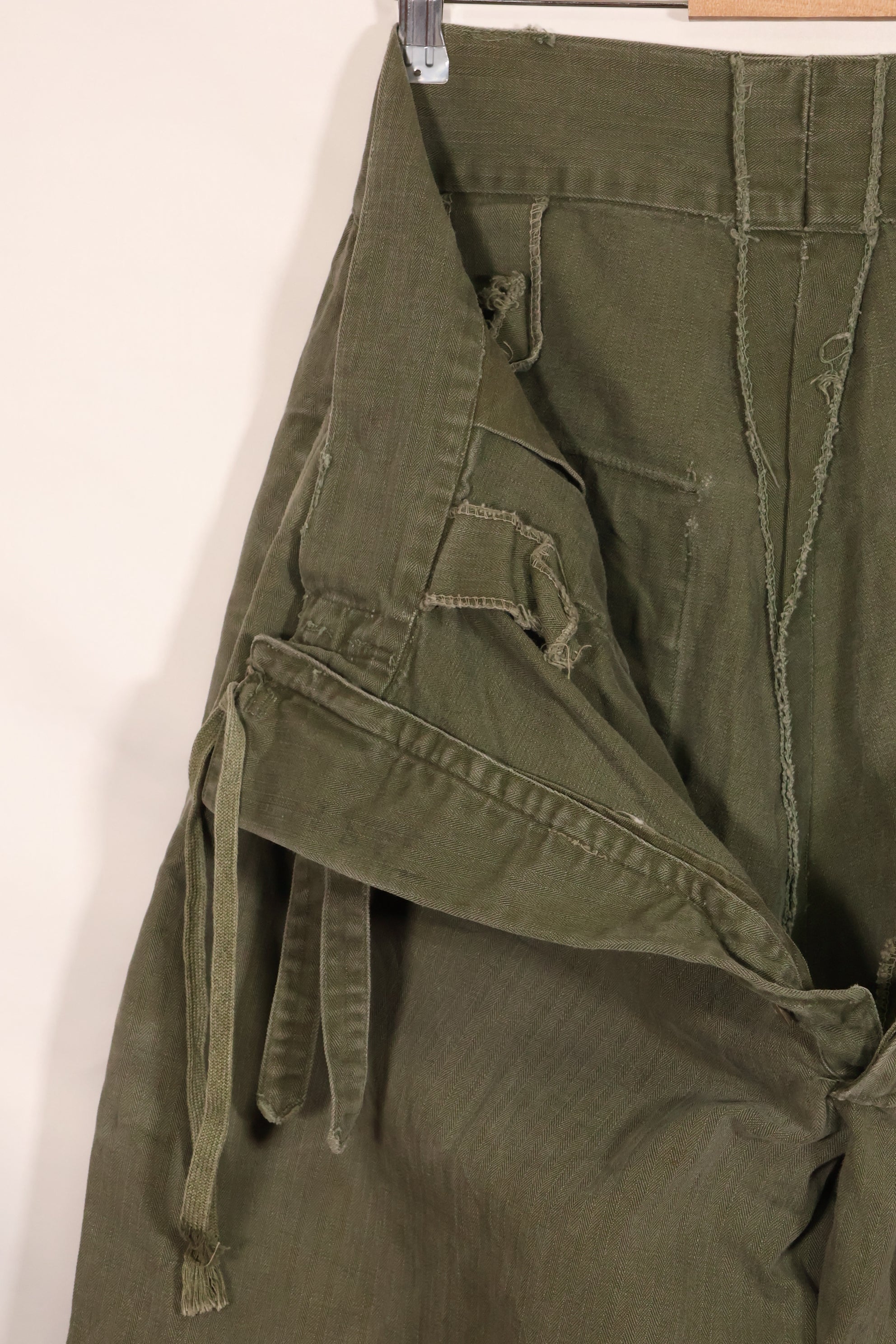 実物　1940年代　WWII アメリカ製　イギリス軍　HBT　ジャングルトラウザーズ　中古品