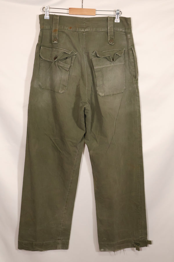 実物　1940年代　WWII アメリカ製　イギリス軍　HBT　ジャングルトラウザーズ　中古品